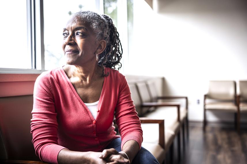 A woman looking out of a window