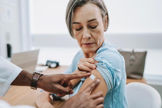 woman after receiving a vaccination